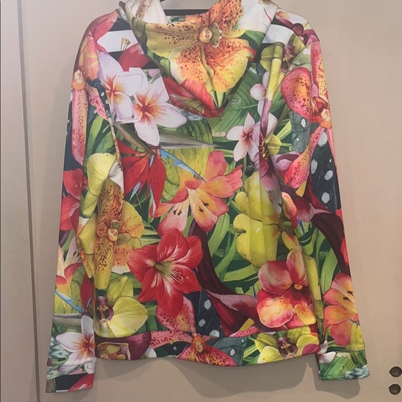 Mikaela Pabon NWT Tropical Floral Hoodie w/ Vibrant Colors size Large - Picture 7 of 12